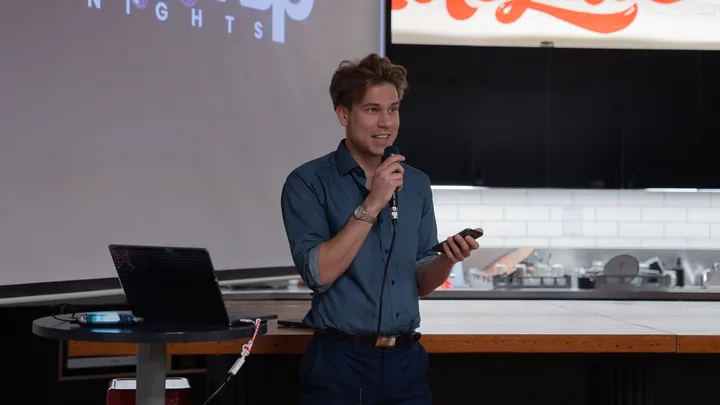 A speaker sharing their story at Inspire9.