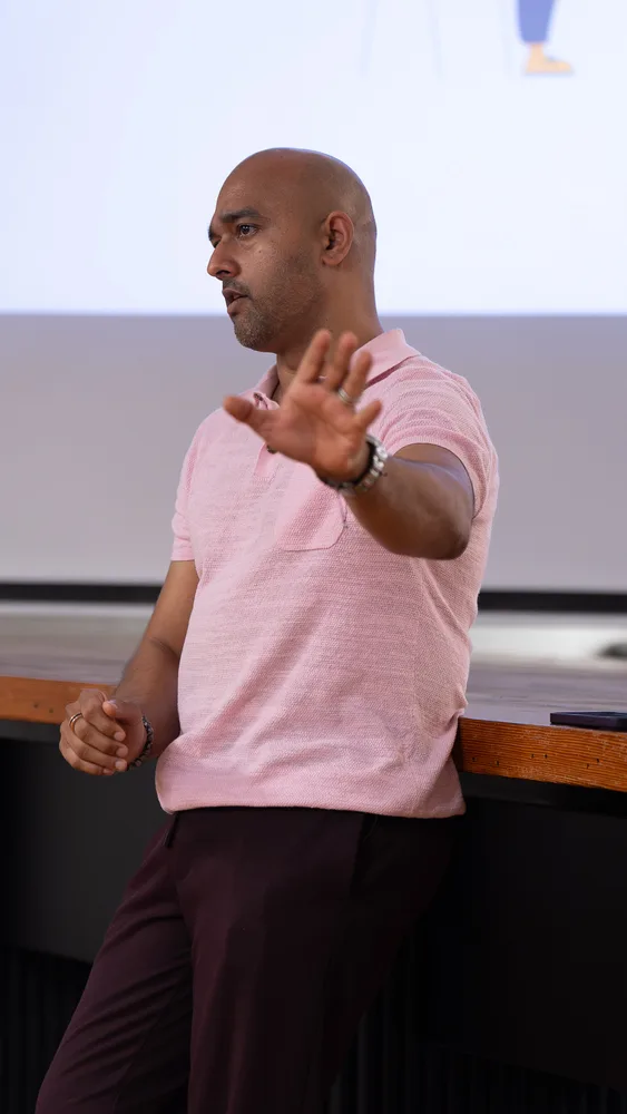 A speaker sharing their story at Inspire9.